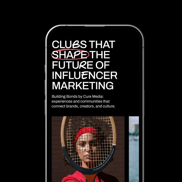 Cure Media website on a phone